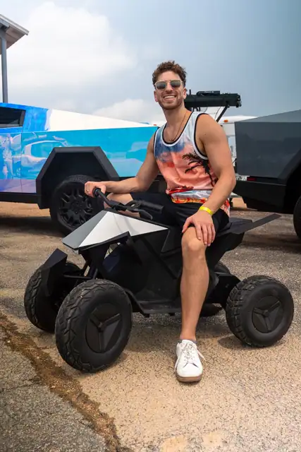 Jordan Miller DJing the Cybertruck Rodeo in Austin, photo 7