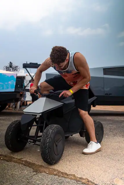 Jordan Miller DJing the Cybertruck Rodeo in Austin, photo 12
