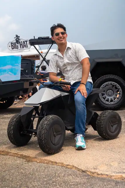 Jordan Miller DJing the Cybertruck Rodeo in Austin, photo 17