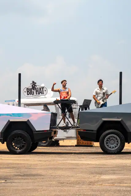 Jordan Miller DJing the Cybertruck Rodeo in Austin, photo 29
