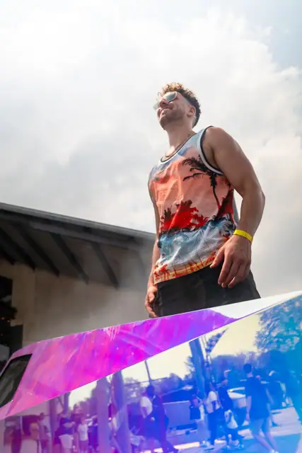 Jordan Miller DJing the Cybertruck Rodeo in Austin, photo 36