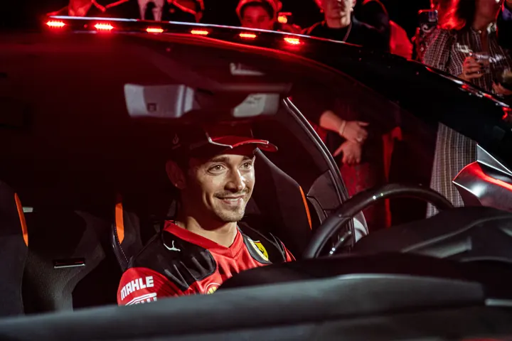 Ferrari F1 Reception 2023, SF90 unveiling, with Jordan Miller: Charles Leclerc 3 (photo 4 of 13)