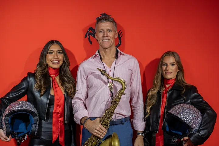 Ferrari F1 Reception 2023, SF90 unveiling, with Jordan Miller: Sax ft/ Models (photo 10 of 13)