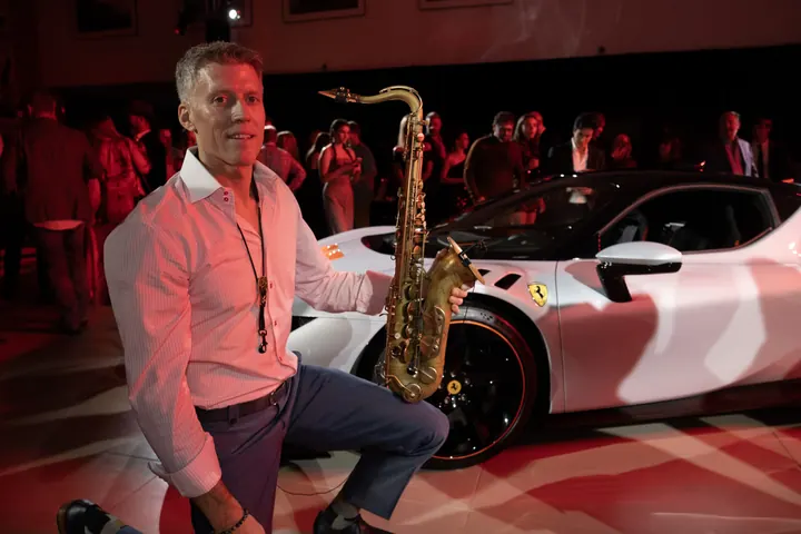 Jordan Miller DJing the Ferrari reveal party during Formula 1 weekend in Austin, 2023 (photo 30 of 99)