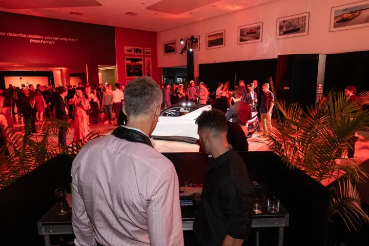 Jordan Miller DJing the Ferrari reveal party during Formula 1 weekend in Austin, 2023 (photo 54 of 99)